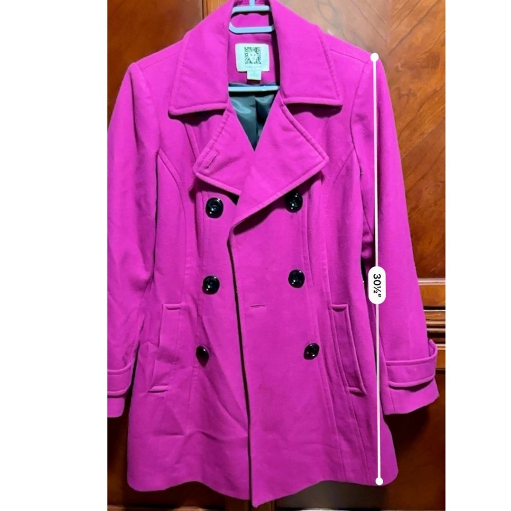 Anne Klein Fuchsia Trench Coat Size Small - Picture 12 of 14